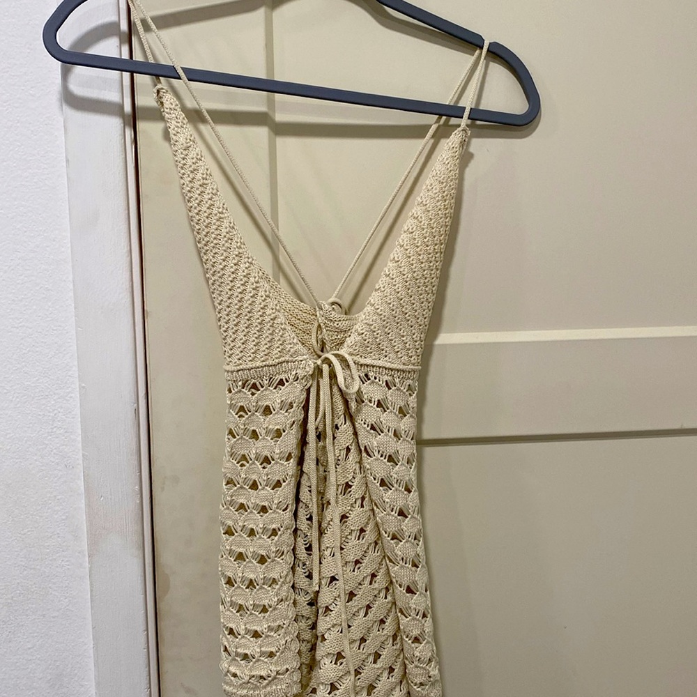 FINAL PRICE 💚SHEIN women’s size s cream crochet halter with front that ties - Picture 3 of 4